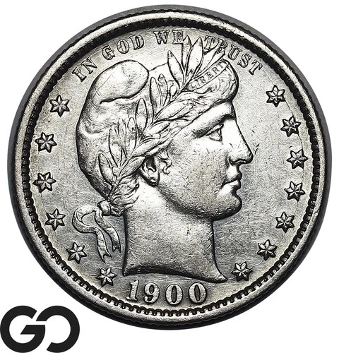 1900-S Barber Quarter, Nice BU++ Better Date