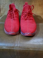 Red Epicstep Knit Lace- Up Sneakers with Multicolor Gradient Soles Ladies Size 7