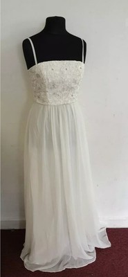 COAST MAXIKLEID MARLIE MAE APPLIKATION SPITZE BRUSTUMFANG weiß Damen GRÖSSE UK 12 REF YB