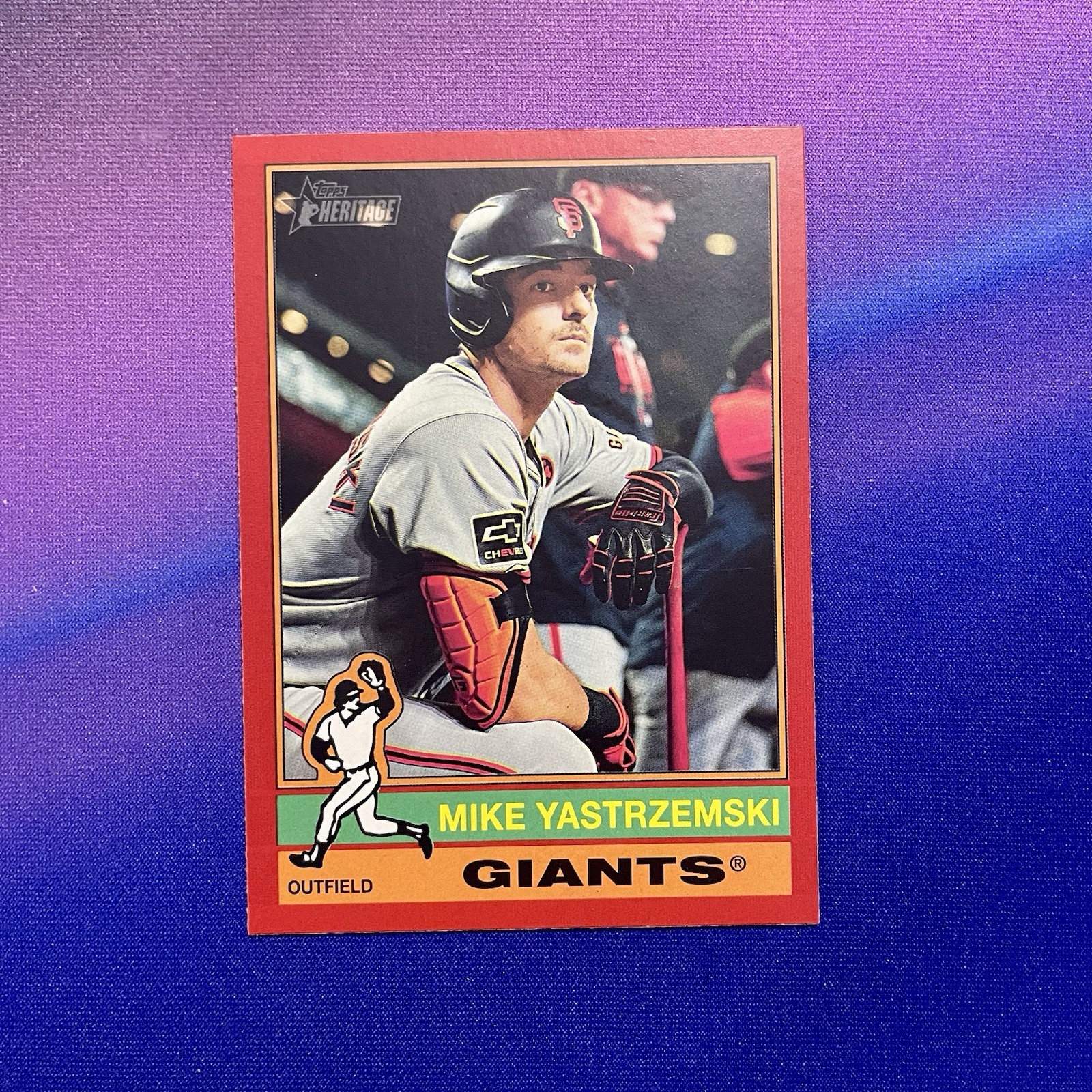 2025 Topps Heritage Red Border SP #470 Mike Yastrzemski San Francisco Giants