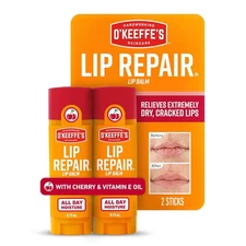O'Keeffe's Lip Repair Lip Balm with Cherry & Vitamin E Oil - Stick (Twin Pack) -