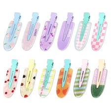 Magicsky 12PCS No Bend Hair Clips, Hawaiian Acrylic Flat Styling No Crease Pins