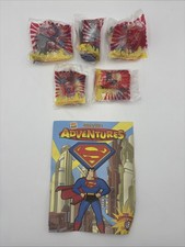1997 Burger King Kids Club Superman Toys - Complete Set of 5 Sealed w/ Booklet
