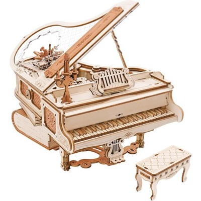 223Pcs 1:20 Wooden Piano Music Box 3D Puzzle, Adult Holiday Gift Model Kit