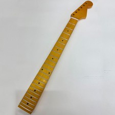 DIY Maple Electric Guitar Neck 22 Frets 25.5 Inch Scale Matte Yellow Finish Repl