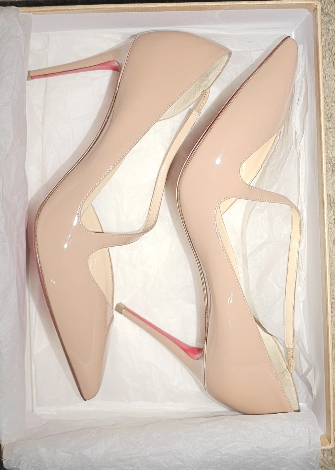 Christian Louboutin — Christian Louboutin “Jumping 85 Patent” pumps nude/beige US 9-9.5