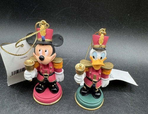 1990’s Disney Store Christmas Ornaments Mini Nutcracker Mickey Donald Rare New!