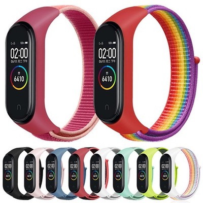 Strap Replaceable Nylon Sports For Xiaomi Mi band 5 3 4 Breathable Belt Loop