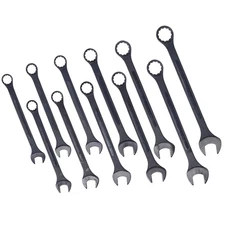 34-50mm Jumbo 11pc Metric Wrench Set - Extra Large Black Oxide w/ Pouch
