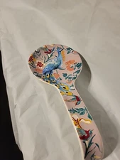 Stoneware Spoon Rest Distant Lands  8 Inch Brand New Colorful Beautiful Design 