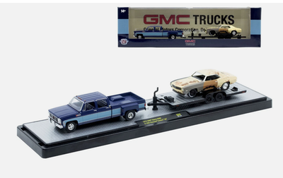 M2 1973 GMC Sierra 3500 in Blue & 1969 Chevrolet Camaro RS in Tan