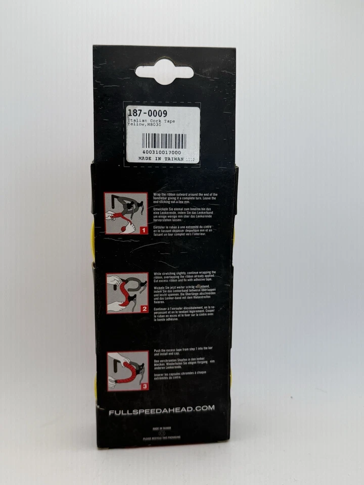 FSA Handlebar Tape Italian Cork Tape Yellow Road Bike NOS 187-009 HB030 - Image 2 of 4