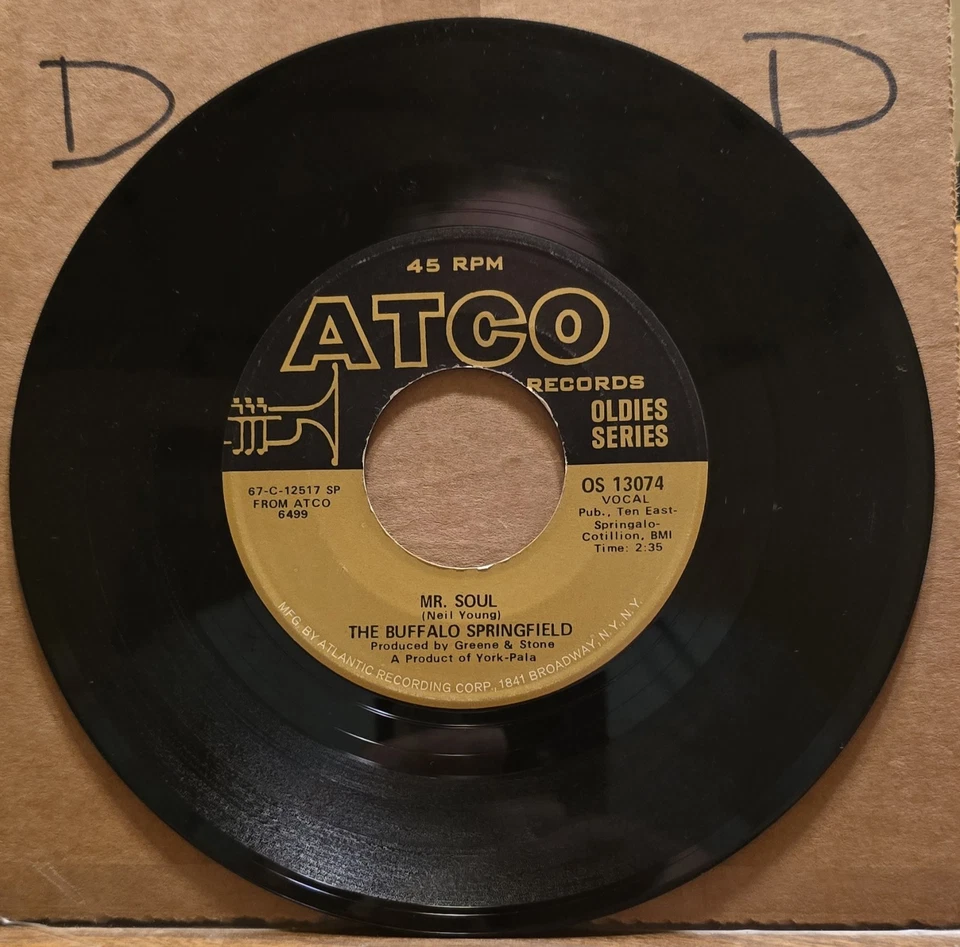 The Buffalo Springfield: Bluebird/Mr. Soul Atco Oldies 45rpm VG+ Foto 2 de 2
