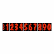 CAR DEALER VERSA-TAG 7 1/2 INCH VINYL WINDOW NUMBER STICKERS Red/Black