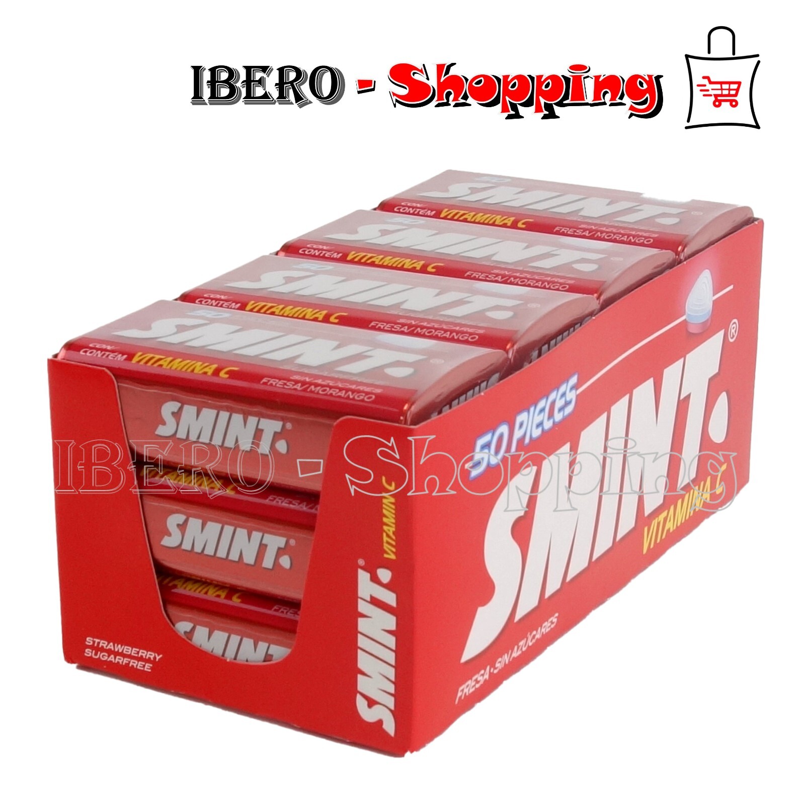 CARAMELOS SMINT FRESA, CAJA DE 12 UNIDADES