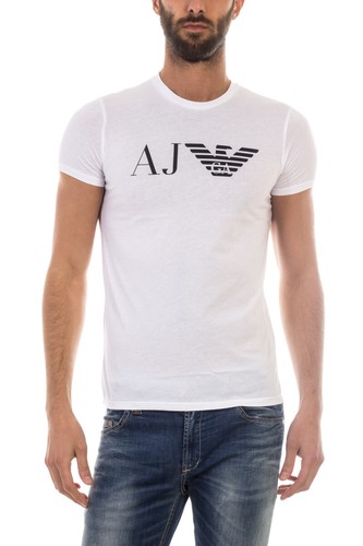 T shirt Maglietta Armani Jeans AJ Sweatshirt Cotone Uomo Bianco 8N6T996JPFZ  1100 | eBay