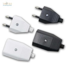 Euro-Stecker/Kupplung schwarz oder wei&szlig; EU Netzstecker flach, Strom-Stecker 230V