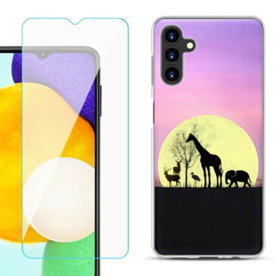 Case for Samsung Galaxy A13 5G, w/ Tempered Glass - Moonlight Safari
