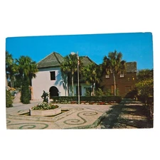 Postcard San Agustin Antiguo Pan American Center Hispanic Garden St Augustine FL