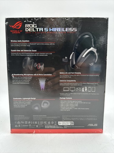 ASUS ROG Delta S Wireless Gaming Headset AI Beamforming Mic, 7.1 Surround Sound, - Picture 2 of 2