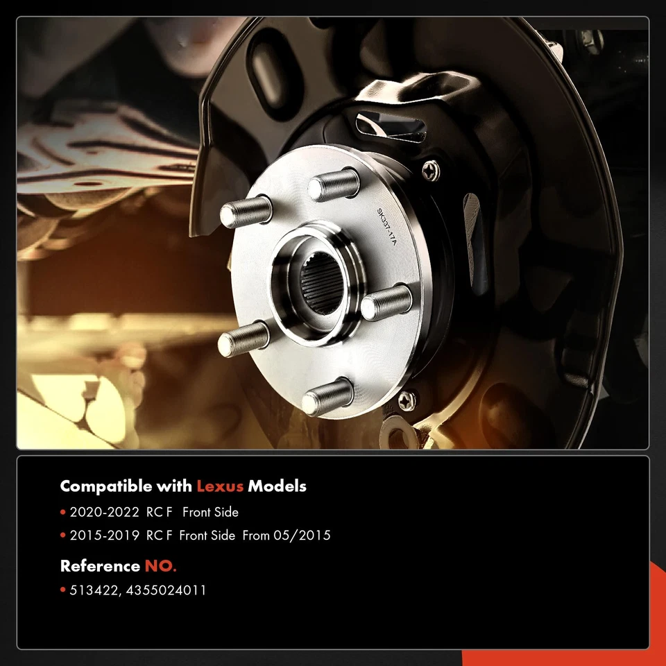 2x Conjunto de cojinete de cubo de rueda delantera izquierda y derecha para Lexus GS F 16-20 RC F 15-23 Foto 2 de 4