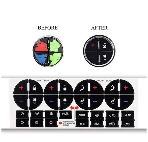 NEW AC Dash Button Repair Kit Decal Stickers Replacement for Chevrolet GMC - Picture 3 of 4