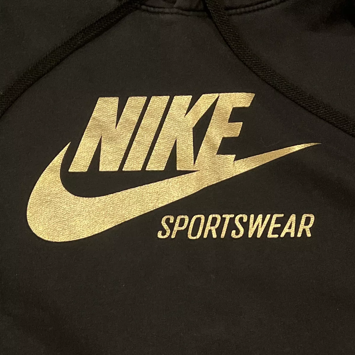 Nike black and gold shop hoodie mens