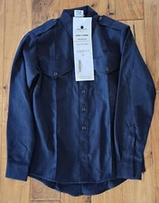 Workrite Mens FR Shirt NWT Navy Blue Large Long Sleeve Button Up Fire