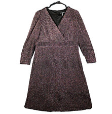 RM Richards Dress Women 16W Black Sparkle A Line Evening Plus Size
