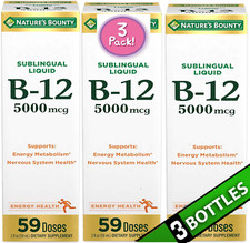 3 Pack Liquid B-12 177 Doses 5000mcg B12 Ener...