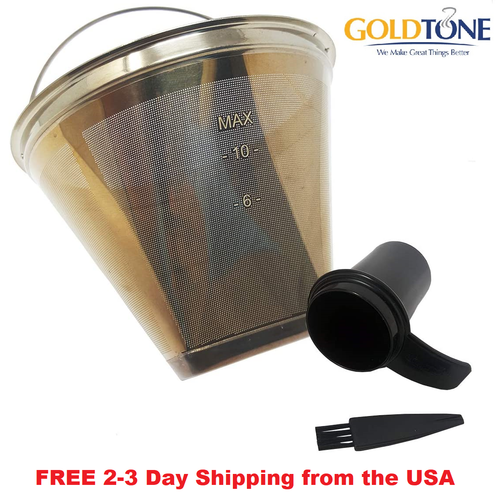Stainless Steel 8-12 Cup #4 Cone Reusable Coffee Filter - Fits Cuisinart, Ninja - 第 1/8 張圖片