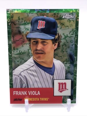 2022 Topps Chrome Platinum Toile Green Refractor Frank Viola #’d /99 Twins