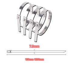 7.9mm Stainless Steel Cable Zip Tie Self Lock Strap Strong Tie Long 130 - 1200mm