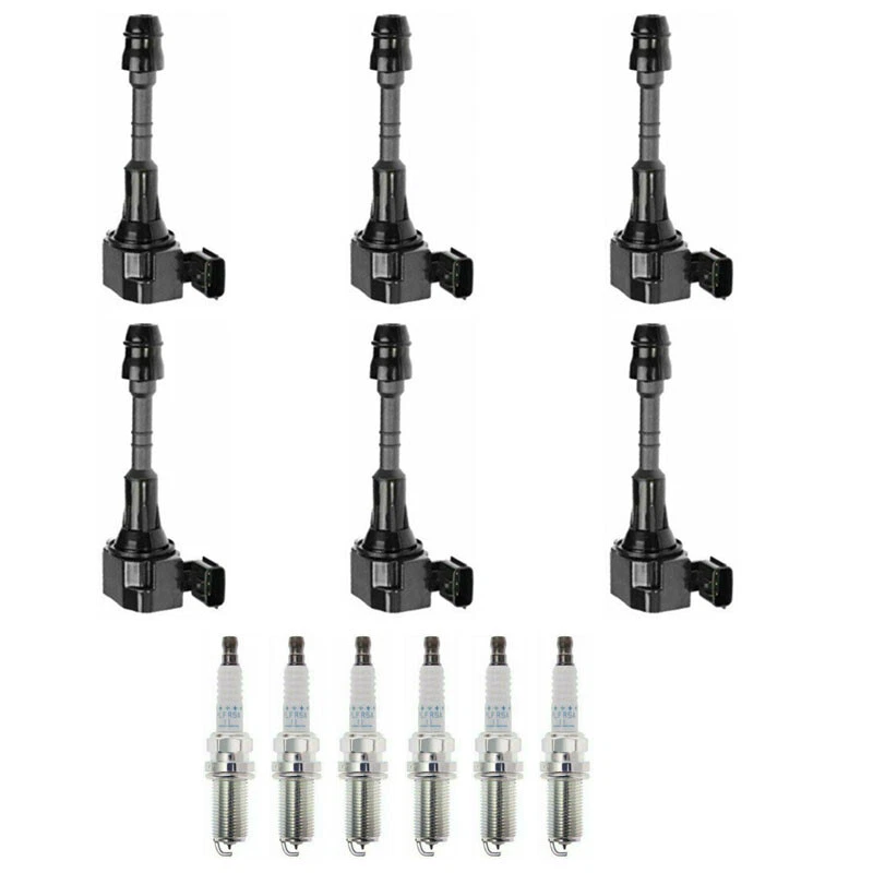 Bobinas de encendido 6 piezas + 6 piezas bujías para Infiniti FX35 QX4 I35 G35 M35 V6 3,5 L Foto 2 de 4