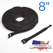 6 Pack 8" Durable High Quality Thin Ties Cable Cord Organizer Hook & Loop Strap