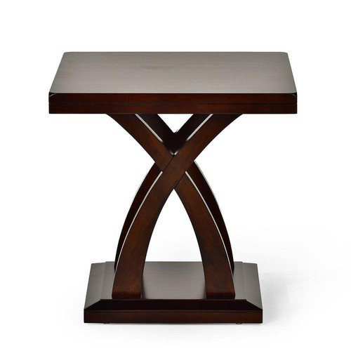 Steve Beistelltisch 24""Bx24""H klassisch minimalistisch quadratisch Holzrahmen Espresso Kirsche