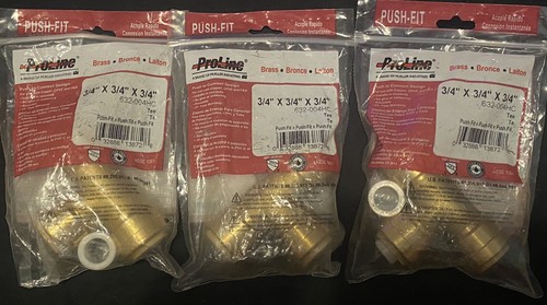 Proline Low Lead Brass Tee, 3/4" x 3/4" x 3/4"    (632-004HC)  Lot Of 3