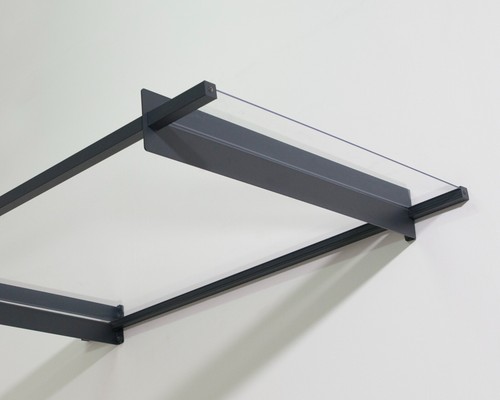 Palram - Canopia | Nancy 1 x 4.5 Door and Porch Awning Dark Grey Clear - Picture 7 of 12