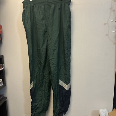 Vintage 90s Champion Track Pants Mens Large Green Windbreaker