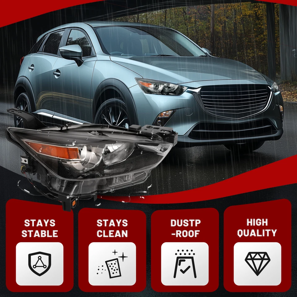 Right Passenger Side Halogen Headlight W/O LED DRL For Mazda CX-3 CX3 2016-2022 Foto 2 de 4