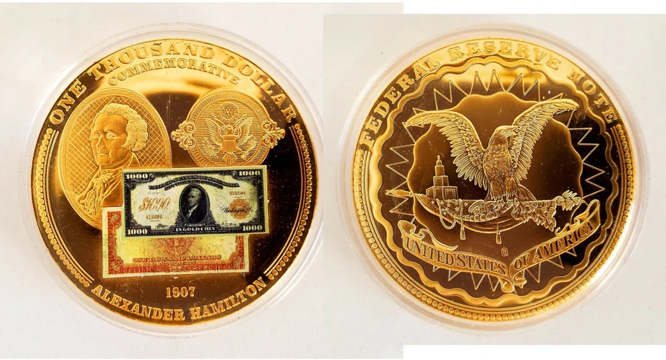 1907 $1,000 Alexander Hamilton Coin - 2oz - Image 3 of 3