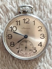 Vintage USSR Pocket watch Molnija 3602. For repair. Not Working