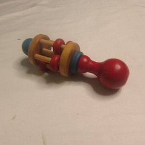vintage wooden baby rattle