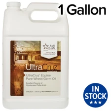 UltraCruz Pure Wheat Germ Oil Supplement for Horses and Livestock, 1 Gallon