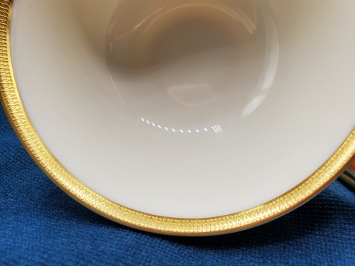 Discontinued Lenox China Tuxedo J-33 Replacement Tea Cup Bone China Gold Accents - Picture 7 of 8