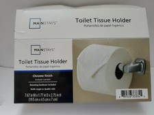 MAINSTAYS Toilet Tissue Holder Chrome Tissue Roller Wall Mount