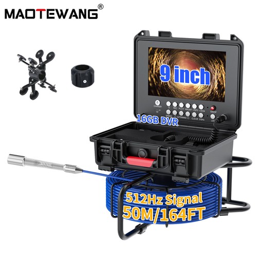 9in Pipe Inspection Camera 512HZ Signal Self-Leveling Drain Sewer Endoscope 50M