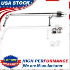 Chrome Dual Feed Fuel Line For Holley Carburetor 4150 Double Pumper 3/8 Hose SBC