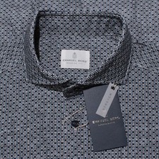 Emanuel Berg NWT Marseille Casual Button Down Shirt Size 41 16 M/L Blue / Gray