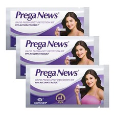 Prega News Test Kit One Step Urine HCG Pregnancy Test 5 Minutes Pack of 3